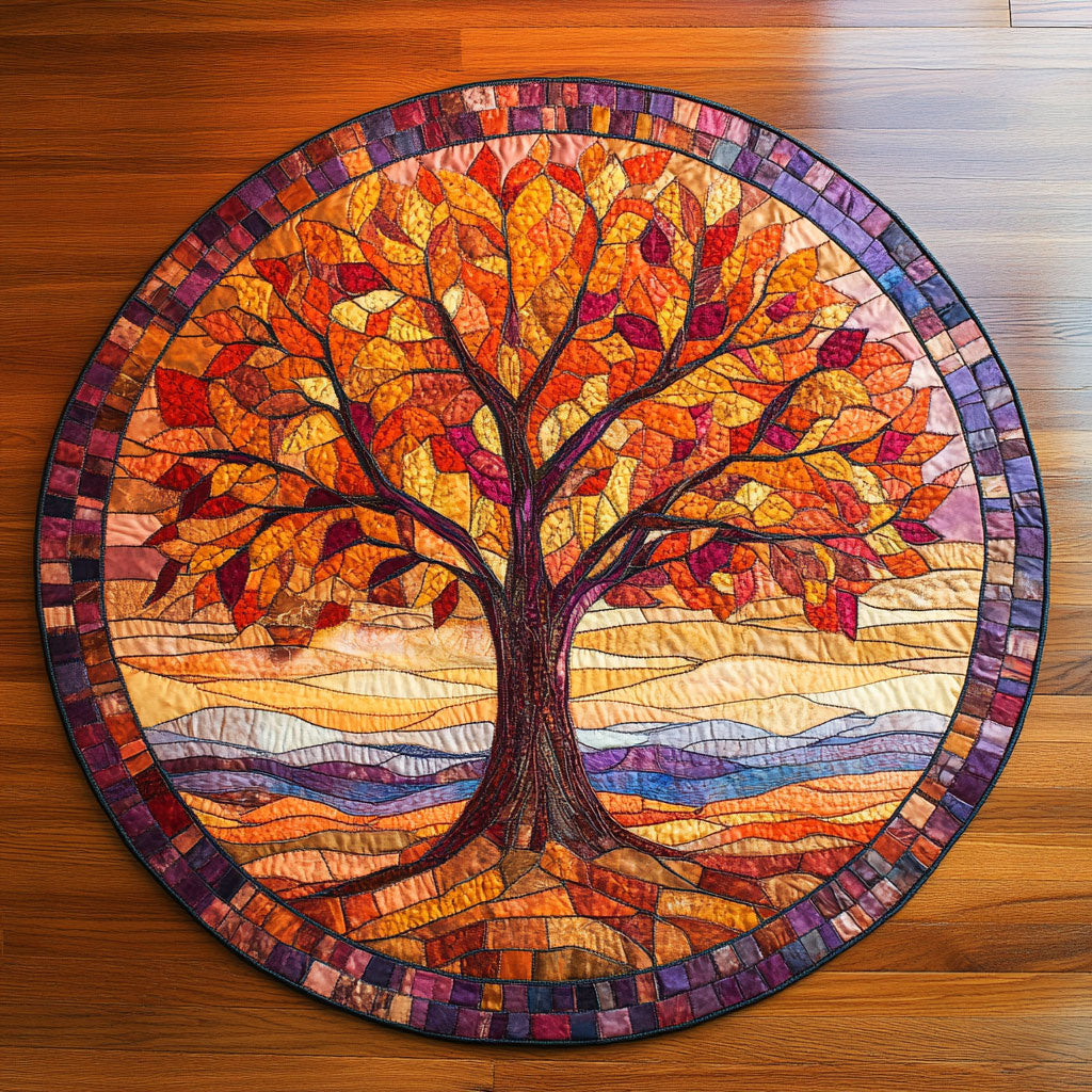 Tree Of Life Root WN0206045CL Quilted Round Mat