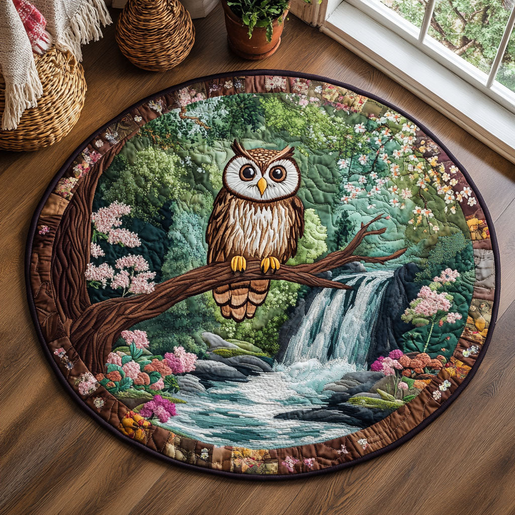 Spring Owl WJ2305047CL Quilted Round Mat