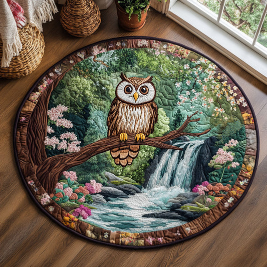 Spring Owl WJ2305047CL Quilted Round Mat