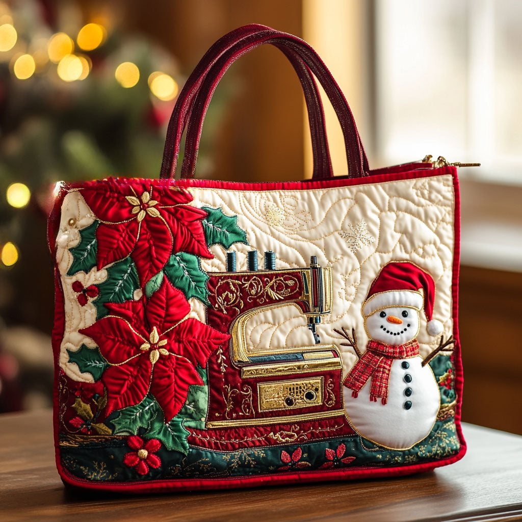 Floral Sewing Machine WN2010027CL Quilted Tote Bag