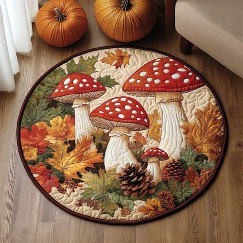 Autumn Mushroom WN1403041CL Quilted Round Mat