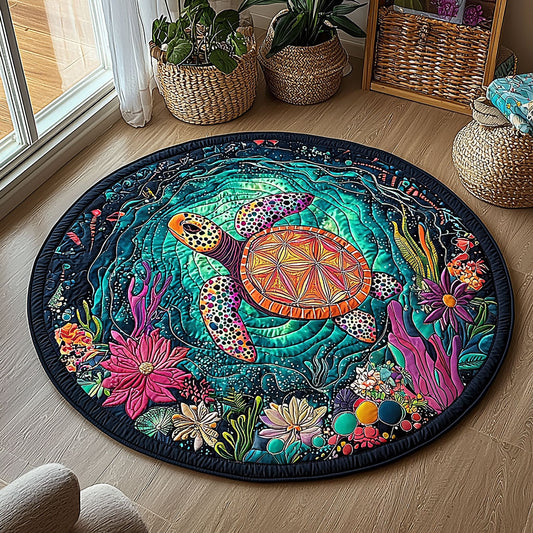 Magical Turtle QA2111019CL Quilted Round Mat