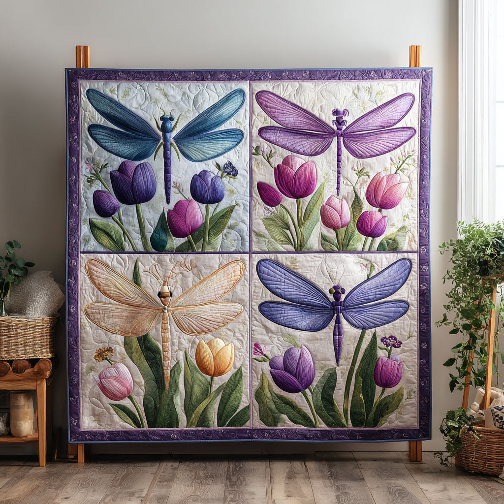 Dragonfly and Tulip CW0701030CL Quilt