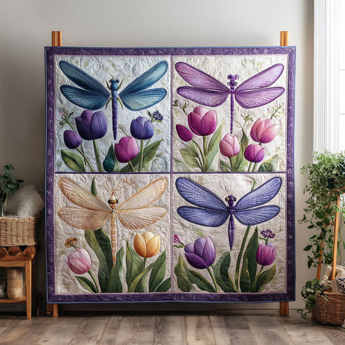 Dragonfly and Tulip CW0701030CL Quilt