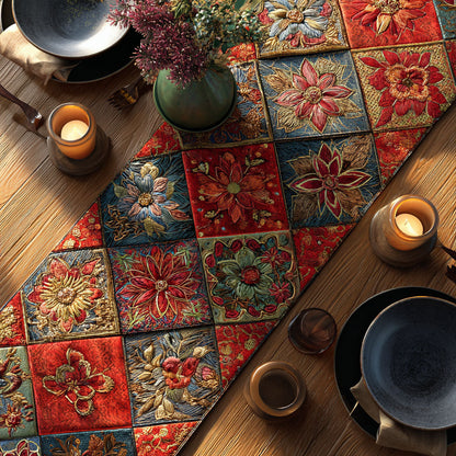 Vintage Floral CW1301184CL Quilted Table Runner