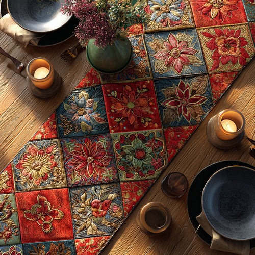 Vintage Floral CW1301184CL Quilted Table Runner