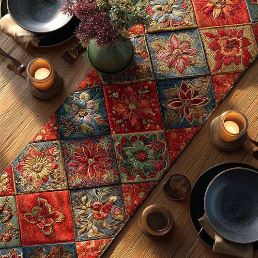 Vintage Floral CW1301184CL Quilted Table Runner