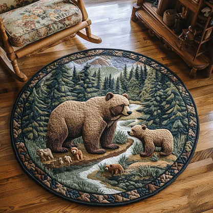 Cozy Bear Haven WN0304044CL Quilted Round Mat