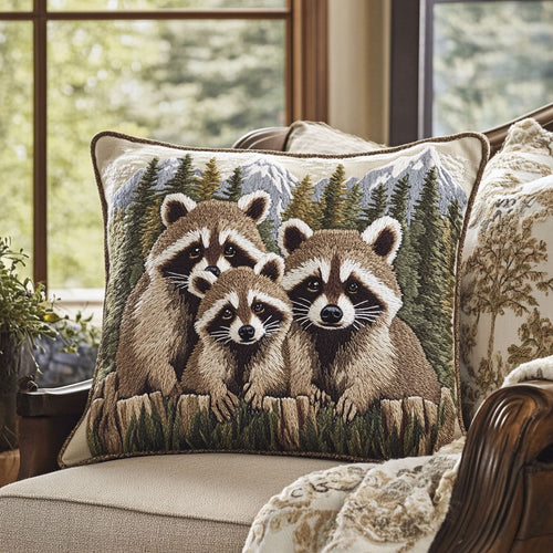 Raccoon Family WJ2803043CL Quilt Pillow Case