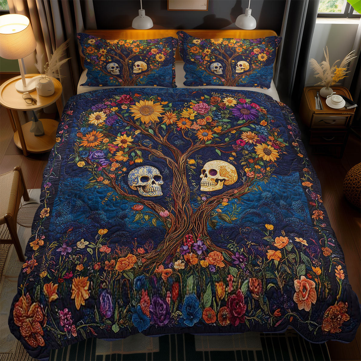 Blooming Skull WN0702059CL Duvet Cover Set