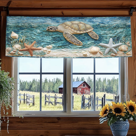 Sandy Turtle WN2003047CL Quilted Valance