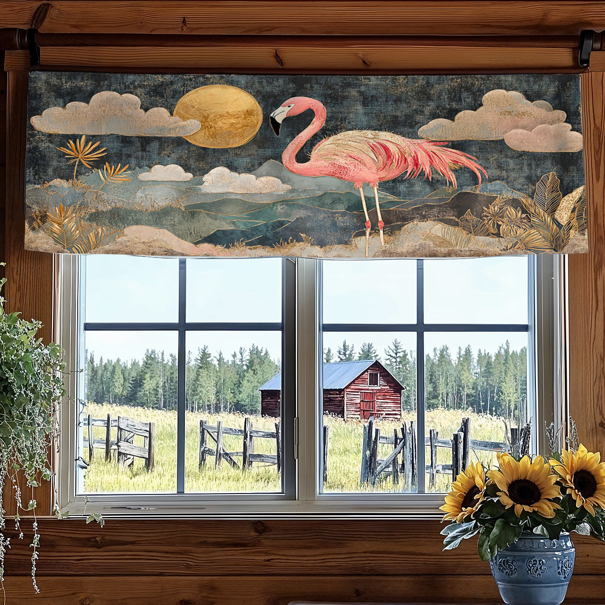 Flamingo Serene WN0707064CL Quilted Valance