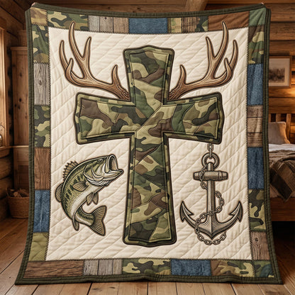 Faith And Outdoors Camo Cross WN1004005CL Quilt