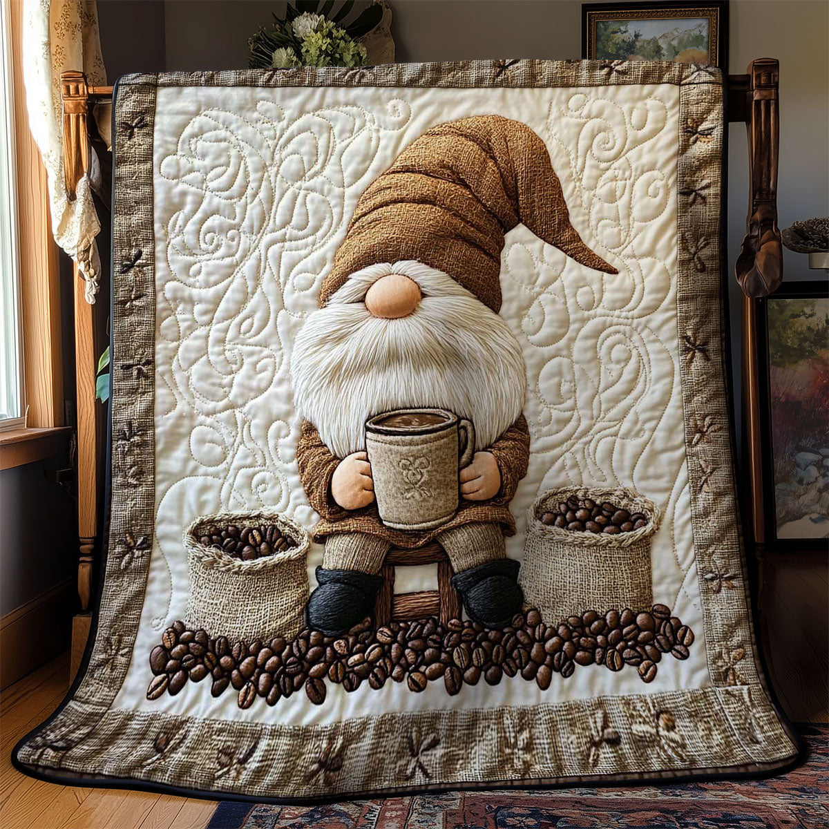 Cozy Coffee Gnome WN0503061CL Quilt