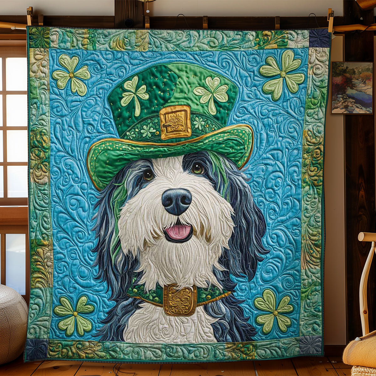 Golden Buckle Bearded Collie WN0901048CL Quilt