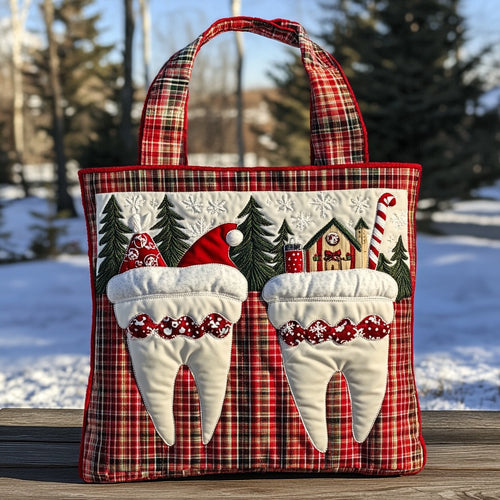 Toothy Christmas XR3010004CL Quilted Tote Bag