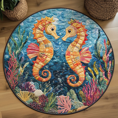 Seahorse Serenade WJ0606055CL Quilted Round Mat