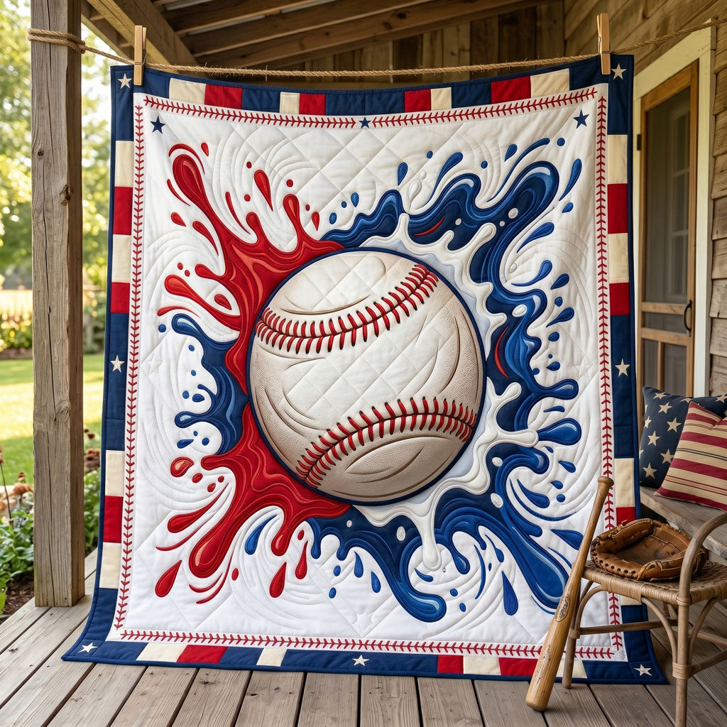 Patriotic Splash Baseball WN0206012CL Quilt