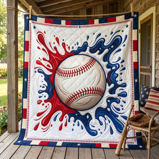 Patriotic Splash Baseball WN0206012CL Quilt