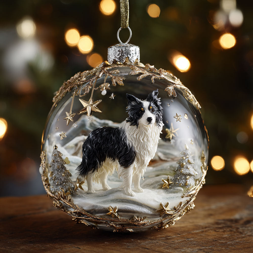 Border Collie Holiday CW0112003CL Christmas Ornament