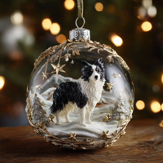Border Collie Holiday CW0112003CL Christmas Ornament