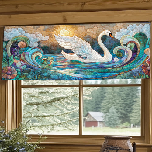 Elegant White Swan WJ0304033CL Quilted Valance