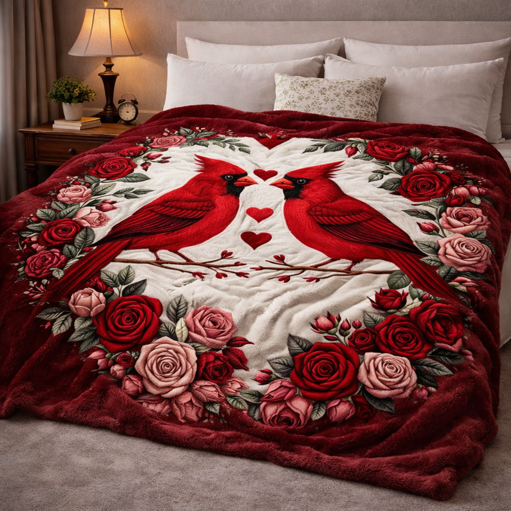 Cardinal Couple QA2801008CL Faux Fur Throw Blanket