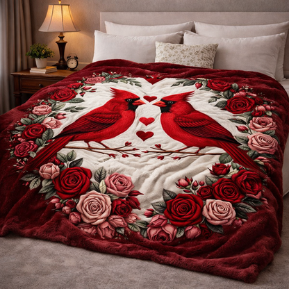 Cardinal Couple QA2801008CL Faux Fur Throw Blanket