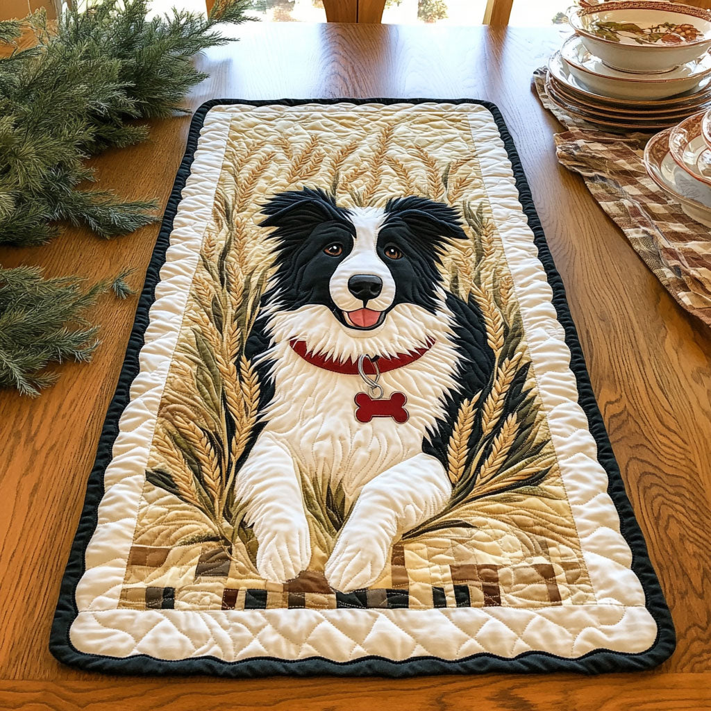 Charming Border Collie WJ1905023CL Quilted Table Runner