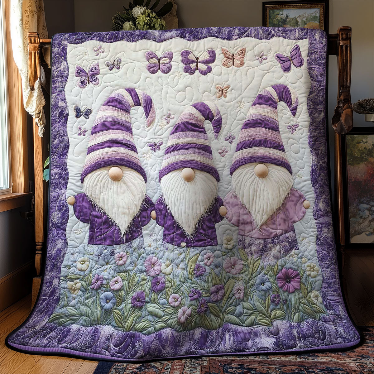 Purple Gnome Trio WN1501078CL Quilt