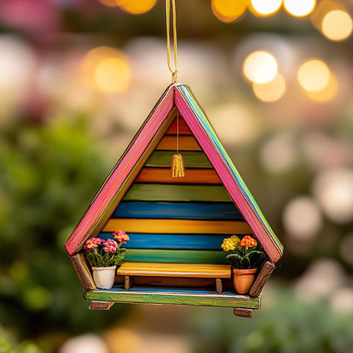 Pallet Hut Happy Cabin WN0412041CL Christmas Ornament