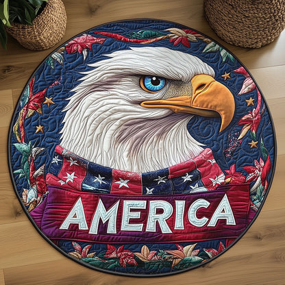 Patriotic Glory WJ1106041CL Quilted Round Mat