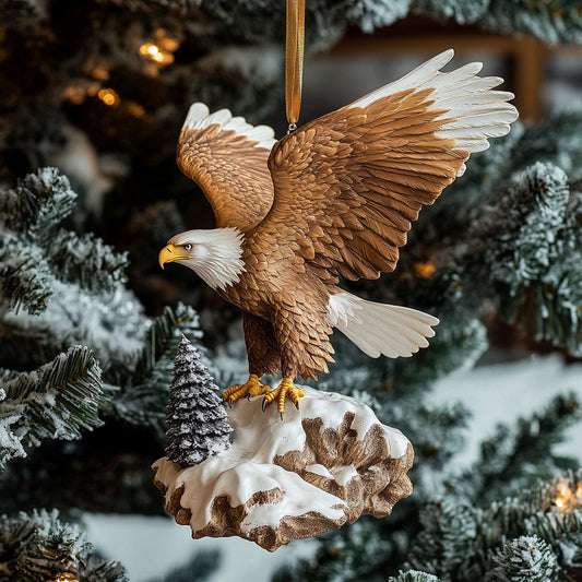 Eagle On Snow WJ0312339CL Christmas Ornament