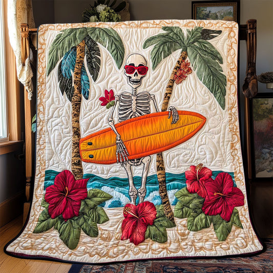 Funny Surfing Skeleton WP0201021CL Quilt