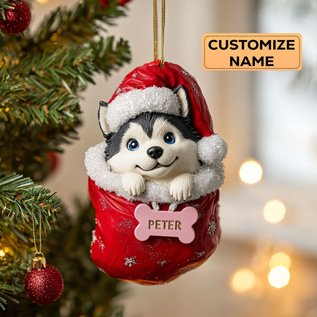 Husky Holiday CW0412023CL Personalized Christmas Ornament