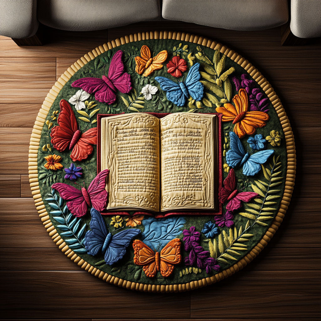 The Story Unfolds KL1401007CL Quilted Round Mat