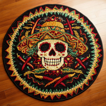 Skull Sunset WN3105046CL Quilted Round Mat