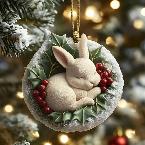 Rabbit Snow Cradle WN0812063CL Christmas Ornament