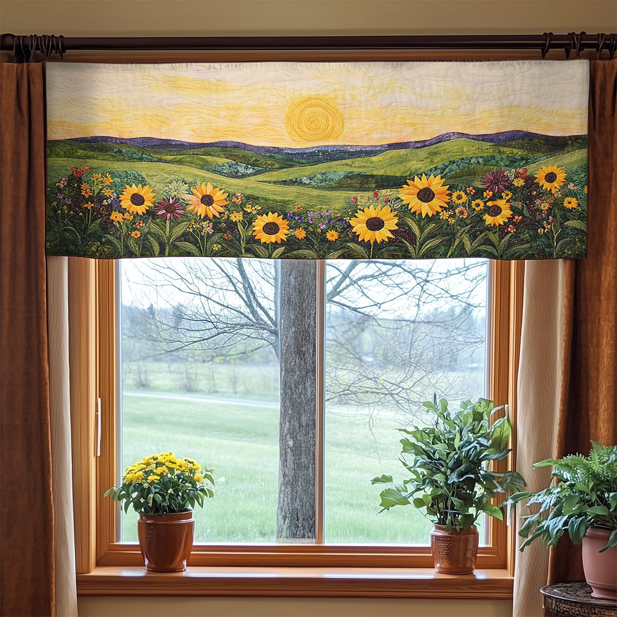 Endless Sunflower WN2003068CL Quilted Valance