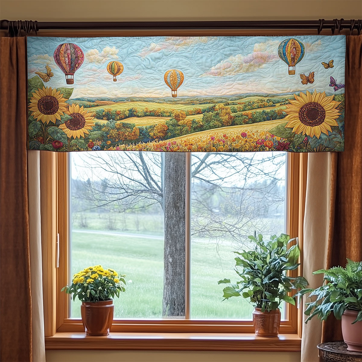 Floating Sunflower WN2003071CL Quilted Valance – SnuggleDen