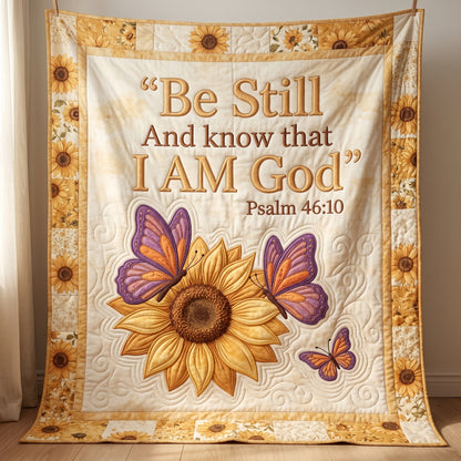 Be Still Butterfly And Sunflower XR2004003CL Quilt
