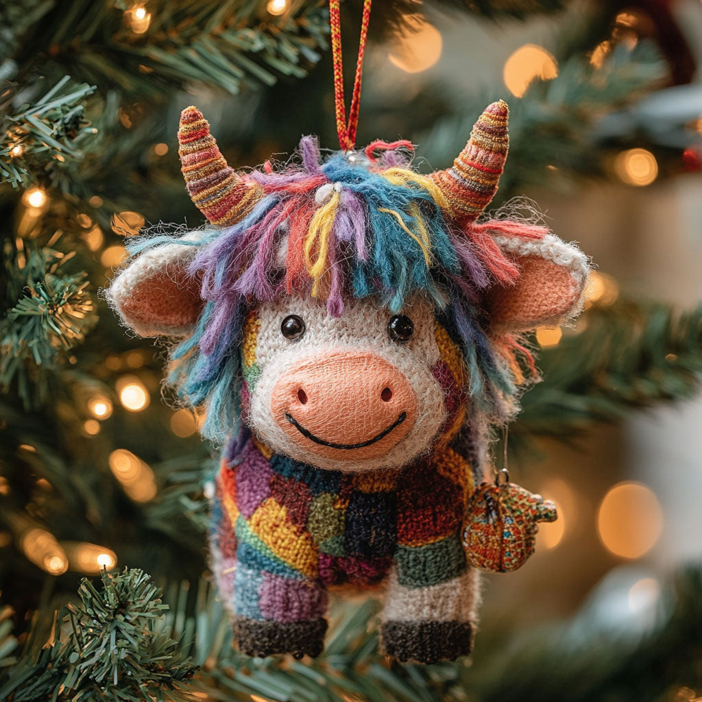 Shaggy Cow Christmas Joy WN1112073CL Christmas Ornament