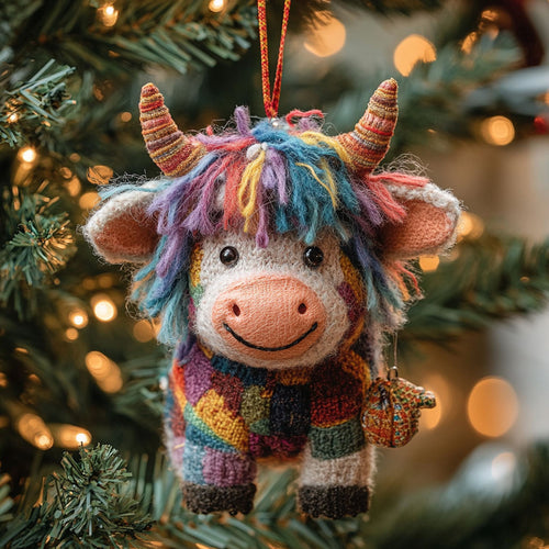 Shaggy Cow Christmas Joy WN1112073CL Christmas Ornament