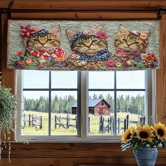 Cat Banner WN1006006CL Quilted Valance