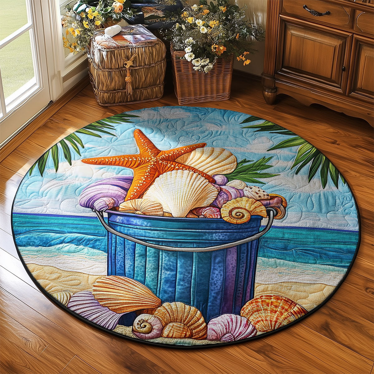 Seaside Treasure WJ1704048CL Quilted Round Mat