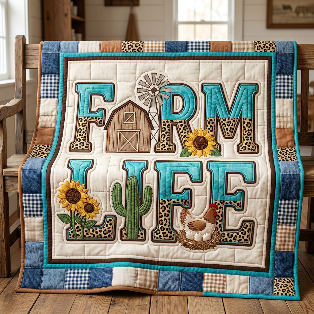 Farm Life Patchwork WN2304006CL Quilt