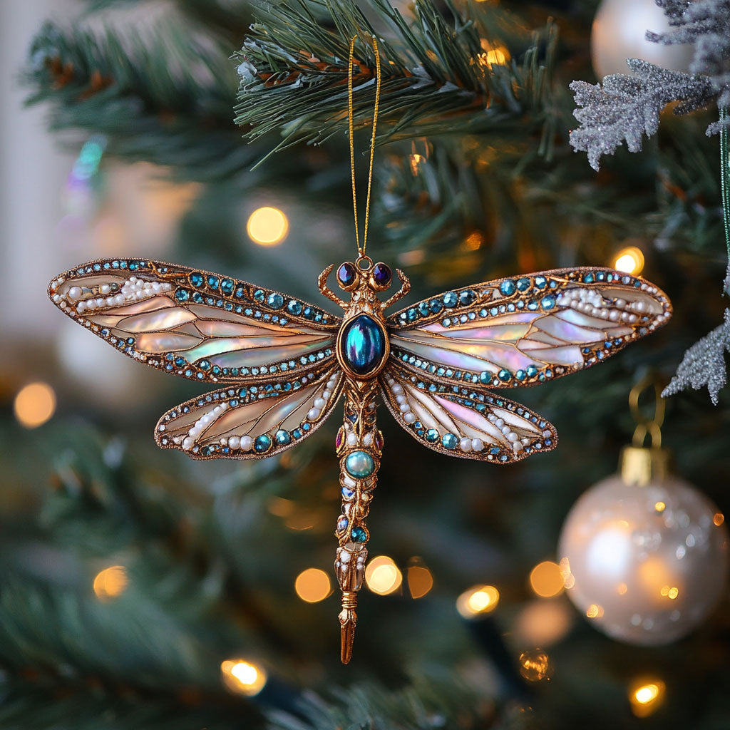 Dragonfly Sapphire Gleam WN0812035CL Christmas Ornament