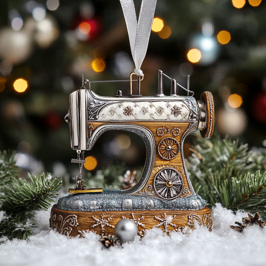 Sewing Machine White Winter WN2010060CL Christmas Ornament