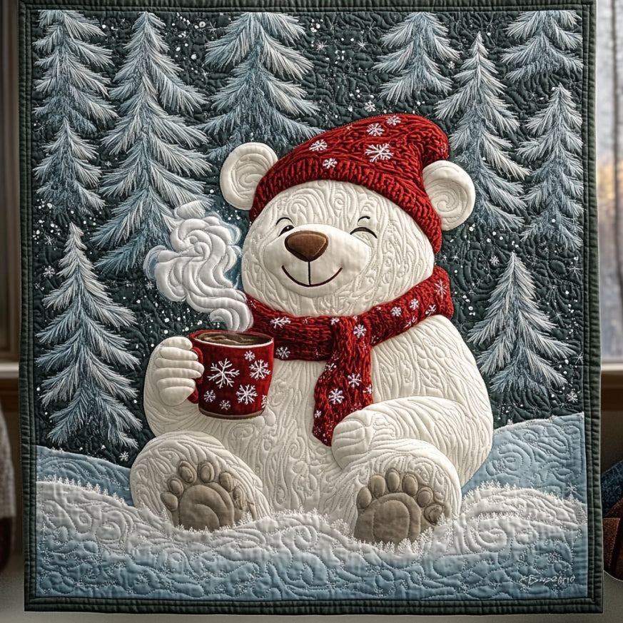 Christmas White Bear QA2510002CL Quilt