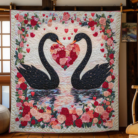 Eternal Love Black Swans WN0201021CL Quilt